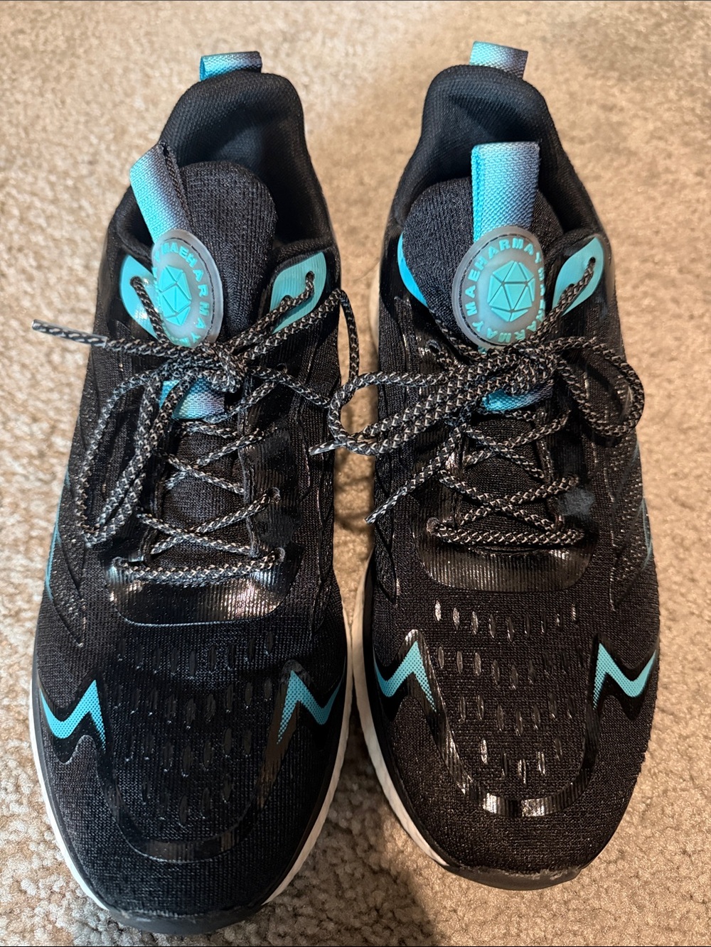Women’s Black Sneakers with Teal Accents - Lightweight Casual Athletic Shoes
